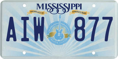 MS license plate AIW877