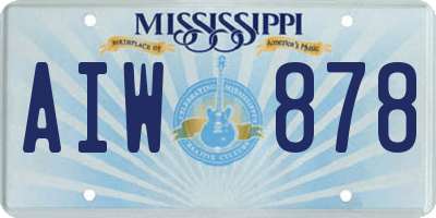 MS license plate AIW878