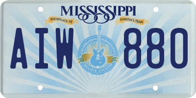 MS license plate AIW880
