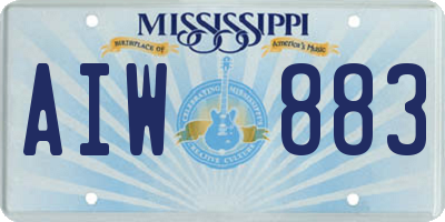 MS license plate AIW883
