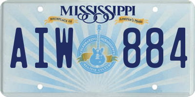 MS license plate AIW884