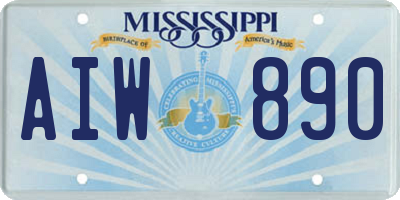 MS license plate AIW890