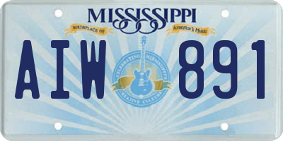 MS license plate AIW891