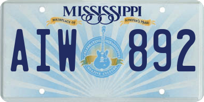 MS license plate AIW892