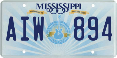 MS license plate AIW894