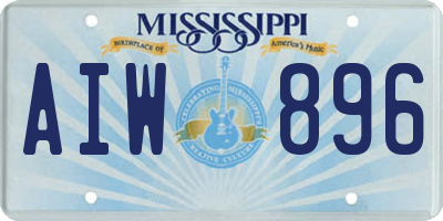MS license plate AIW896