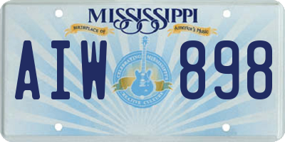 MS license plate AIW898