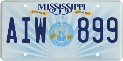 MS license plate AIW899