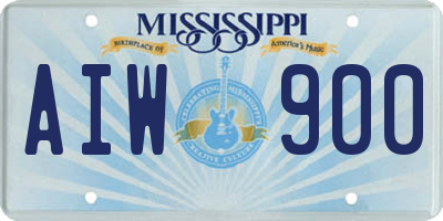 MS license plate AIW900