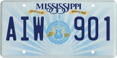 MS license plate AIW901
