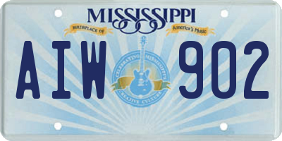 MS license plate AIW902
