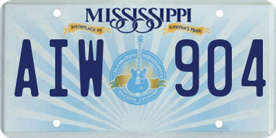 MS license plate AIW904