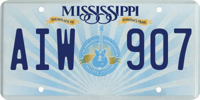 MS license plate AIW907
