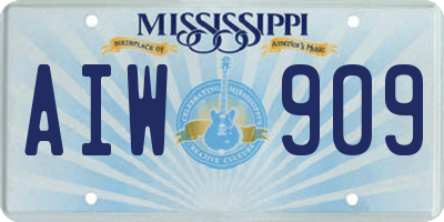 MS license plate AIW909