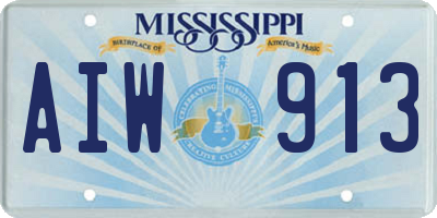 MS license plate AIW913