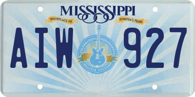 MS license plate AIW927