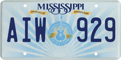 MS license plate AIW929