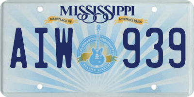 MS license plate AIW939