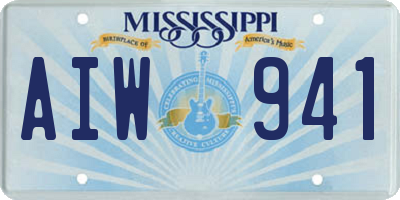 MS license plate AIW941