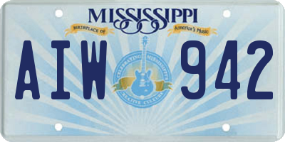 MS license plate AIW942