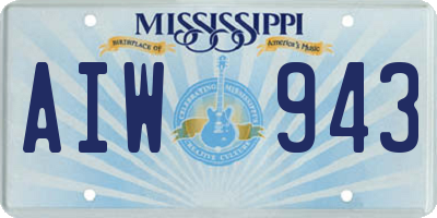 MS license plate AIW943