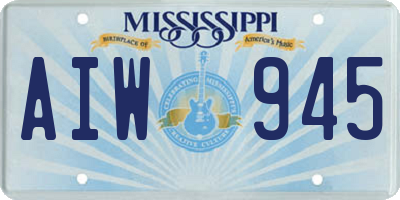 MS license plate AIW945