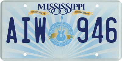 MS license plate AIW946