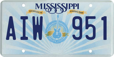 MS license plate AIW951
