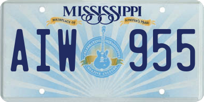 MS license plate AIW955