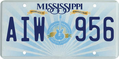 MS license plate AIW956