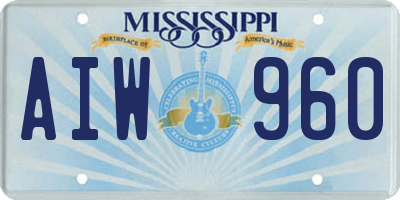 MS license plate AIW960