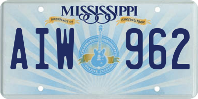 MS license plate AIW962