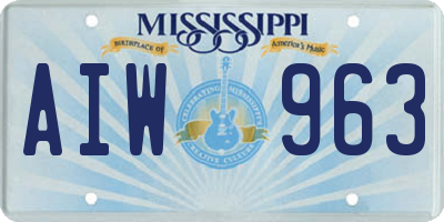 MS license plate AIW963