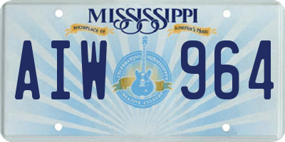 MS license plate AIW964