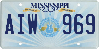 MS license plate AIW969