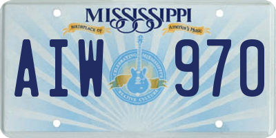 MS license plate AIW970