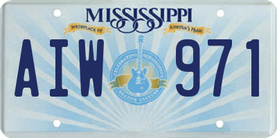 MS license plate AIW971
