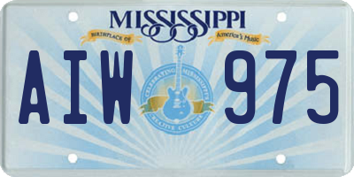 MS license plate AIW975