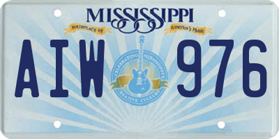 MS license plate AIW976
