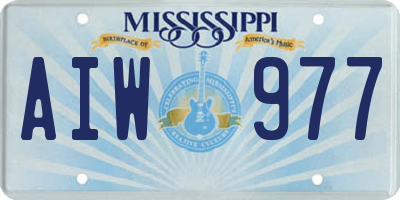 MS license plate AIW977