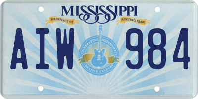 MS license plate AIW984