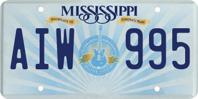 MS license plate AIW995