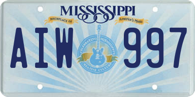 MS license plate AIW997