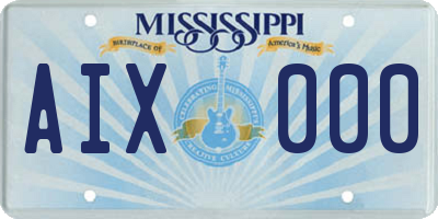 MS license plate AIX000
