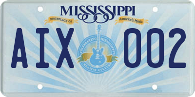 MS license plate AIX002