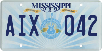 MS license plate AIX042