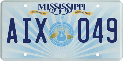MS license plate AIX049