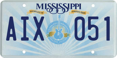 MS license plate AIX051