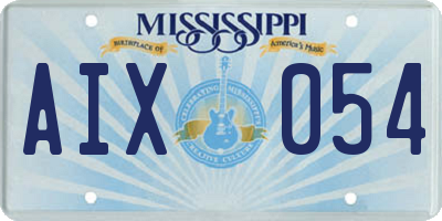MS license plate AIX054