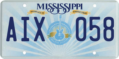 MS license plate AIX058